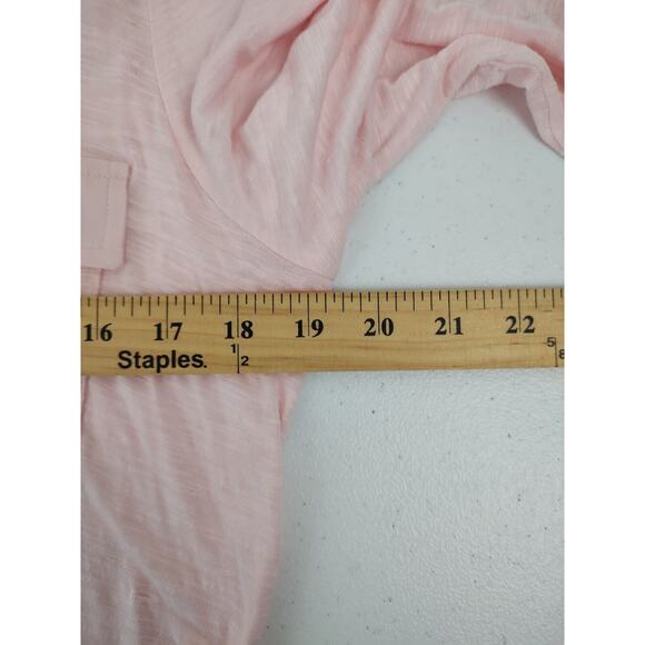 Black White Size Large Women Pockets Keyhole Tab Sleeve Hi Lo - Picture 7 of 8